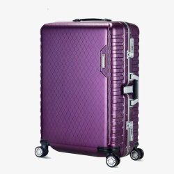 硬皮箱紫色细铝框拉杆箱高清图片
