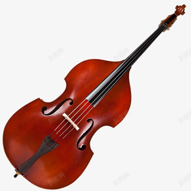 低音提琴png免抠素材_新图网 https://ixintu.com 一把 乐器 低音提琴 卡通 手绘 棕色 琴弦 红色