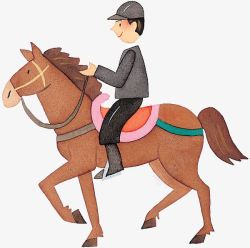 骑马人物雕像卡通手绘男人骑马的高清图片