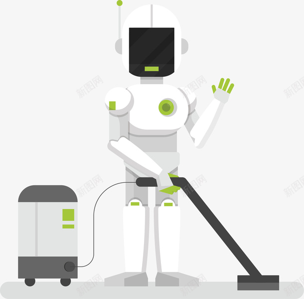 吸尘器大扫除机器人png免抠素材_新图网 https://ixintu.com 人工智能 做家务 吸尘器 干活 机器人 矢量png