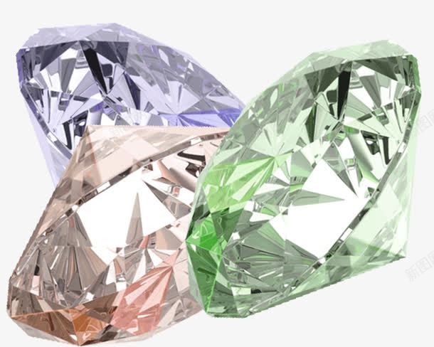 彩色透亮钻石png免抠素材_新图网 https://ixintu.com 彩色 淡粉色 淡绿色 淡蓝色 钻石素材