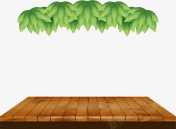绿色木制弹药箱木质舞台树叶矢量图高清图片