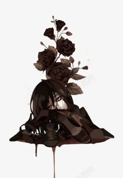 暗黑玫瑰颓废少女高清图片