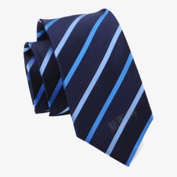 精美正装领带蓝色条纹领带高清图片