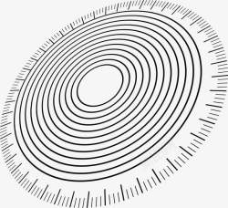 刻度圆环形手绘刻度格尺高清图片