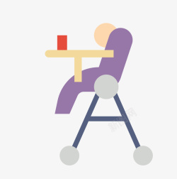 婴儿座椅手绘卡通宝宝餐椅高清图片