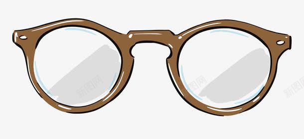 手绘眼镜png免抠素材_新图网 https://ixintu.com 卡通眼镜 框架眼镜 近视