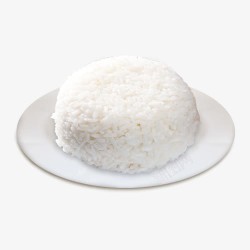 装的白色盘子装的白米饭高清图片