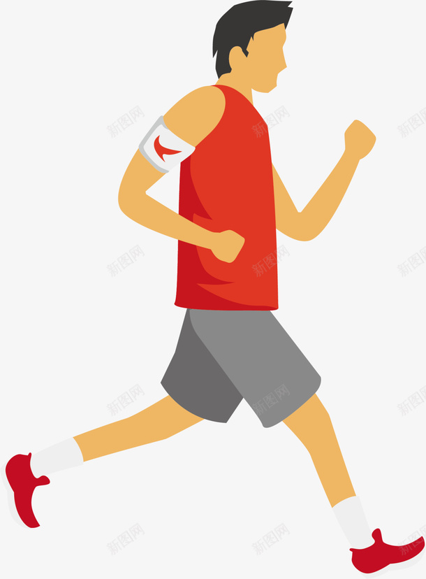 红衣扁平马拉松男孩png免抠素材_新图网 https://ixintu.com 健康 奔跑男孩 强身健体 跑步男生 运动健身 锻炼 马拉松