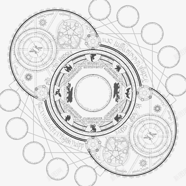 黑白精美复杂纹路阵法png免抠素材_新图网 https://ixintu.com 升阶 圣光 圣洁 复杂 奥妙 玄奥 神秘 精美 连环 阵法符文