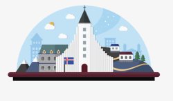 冰岛景点冰岛雷克雅未克大教堂高清图片