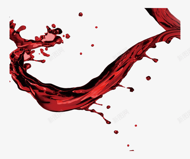 泼洒红酒汁png免抠素材_新图网 https://ixintu.com 免费png素材 果汁 泼洒水彩 红色 红酒