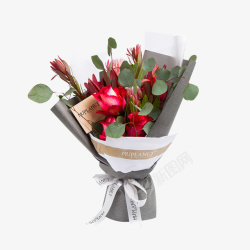 百合花束漂亮的玫瑰花束高清图片