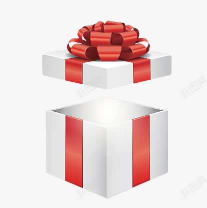 打开的礼盒png免抠素材_新图网 https://ixintu.com 盒子 礼物 礼盒 红色丝带 鼠绘