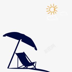 沙滩椅矢量素材夏季旅游休假高清图片