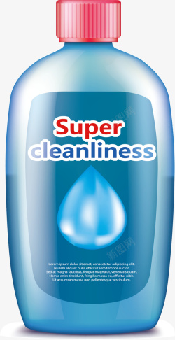 洗涤剂蓝色瓶子洗涤剂矢量图高清图片