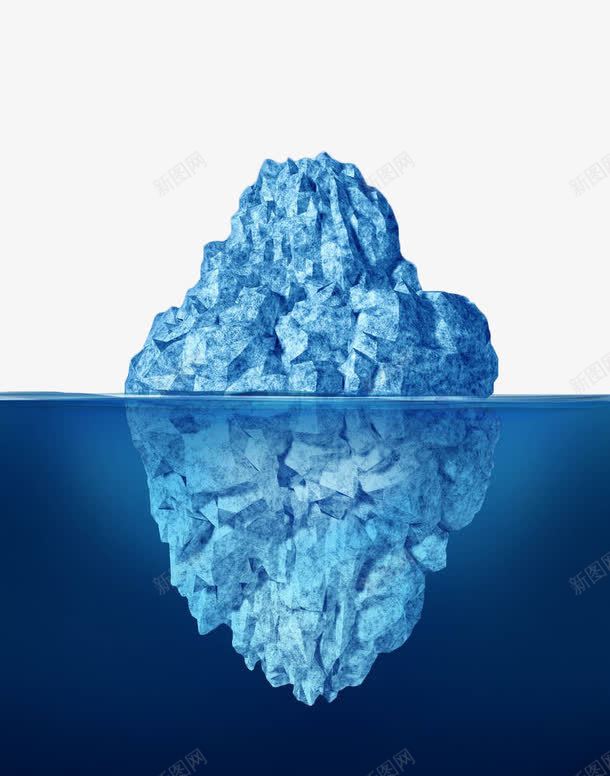 手绘蓝色冰山png免抠素材_新图网 https://ixintu.com 冰山 冰山一角 大海 手绘 模型 水下冰山 浮冰 海面 自然景观 蓝色