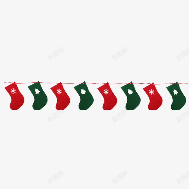 圣诞袜子彩旗串png免抠素材_新图网 https://ixintu.com 剪纸 圣诞 小灯串 悬浮 节日 装饰