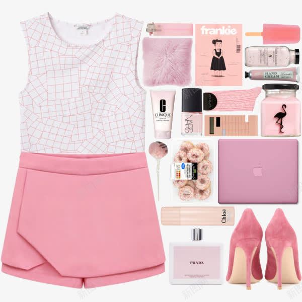 粉色裤子和高跟鞋png免抠素材_新图网 https://ixintu.com 服装搭配 粉色裤子 高跟鞋