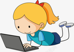 玩电脑的女孩玩电脑的可爱女孩高清图片