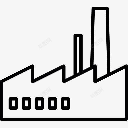 工业厂房图标png_新图网 https://ixintu.com 工业 工业园区 工厂 建筑 烟囱