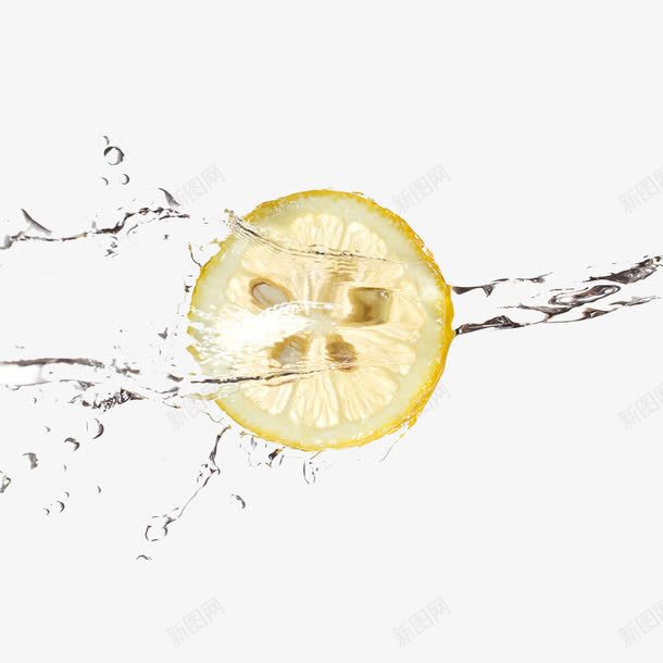 飘在水里的柠檬png免抠素材_新图网 https://ixintu.com 柠檬 水纹 水花 水里 漂着