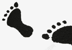 两个脚印两个纯黑色的脚印高清图片