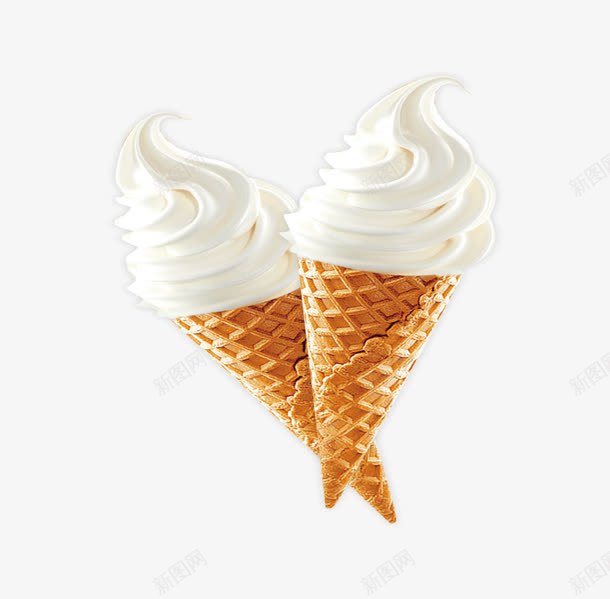 白色清新甜筒冰淇淋装饰图案png免抠素材_新图网 https://ixintu.com 冰淇淋 清新 甜筒 白色 装饰图案