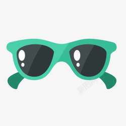 绿色墨镜背景素材扁平绿色太阳眼镜高清图片