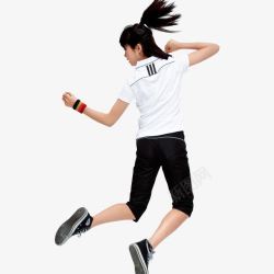 跑步的女生运动服奔跑的背影高清图片