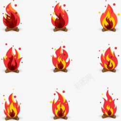 柴火堆卡通火焰篝火高清图片