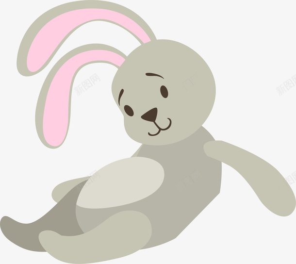 灰色卡通兔子png免抠素材_新图网 https://ixintu.com 公仔 卡通动物 灰色兔子 玩偶 玩具 装饰图案