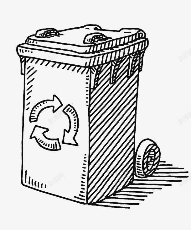 手绘垃圾桶png免抠素材_新图网 https://ixintu.com PVC材质 可回收利用 垃圾桶 塑料垃圾桶 循环利用 手绘 环保材料