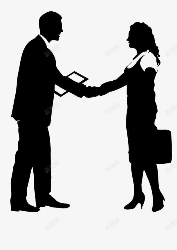 欧美商务人物握手图标png_新图网 https://ixintu.com 两人握手 互利 人物握手 商务 握手剪影 欧美 男女