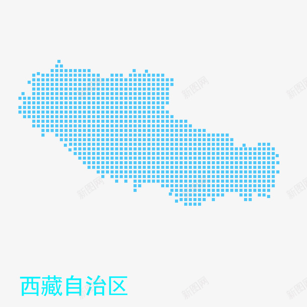 西藏自治区地图psd免抠素材_新图网 https://ixintu.com 中华人民共和国西藏自治区 中国西藏 图形 地图 点状 蓝色 装饰 西藏自治区