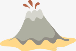 喷发的火山手绘图素材
