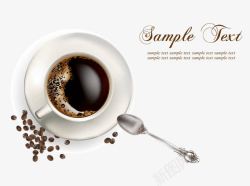 咖啡匙卡通手绘咖啡杯高清图片