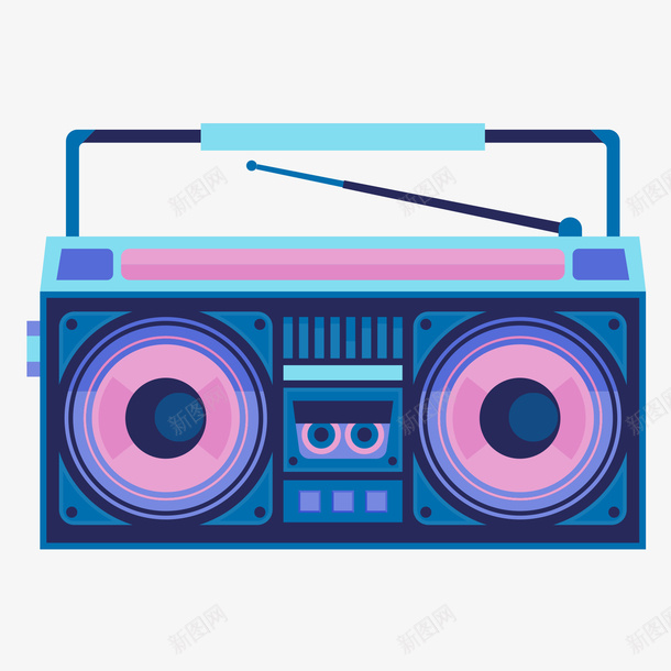 蓝色的收音机png免抠素材_新图网 https://ixintu.com 回忆 收音机 数码 日常 紫色 蓝色 蓝色收音机