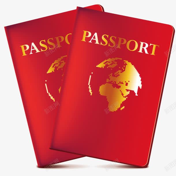 手绘护照png免抠素材_新图网 https://ixintu.com 出国 旅行 本子 游玩 红色 证明