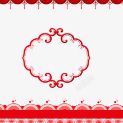 新年红色喜庆花纹装饰边框素材