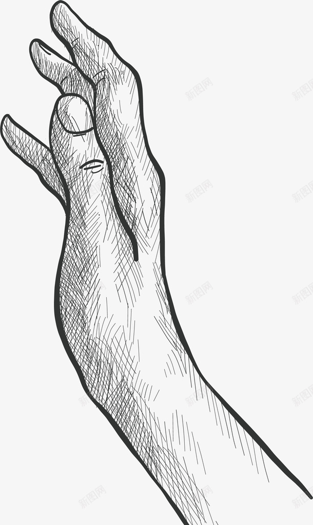 大拇指 手势 手势v 手势图标 手绘速写 手部动作 握手 格式手势 素描