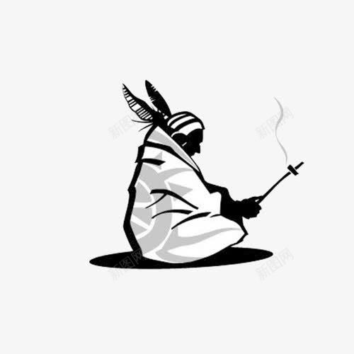 祭祀做法片png免抠素材_新图网 https://ixintu.com 卡通 印第安人 手绘 烧香