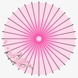 粉色油纸伞粉色手绘花卉油纸伞高清图片