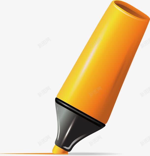 黄色马克笔png免抠素材_新图网 https://ixintu.com 做记号 划重点 矢量png 记号笔 马克笔 黄色的笔