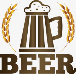 全麦芽啤酒麦穗比利时啤酒杯矢量图图标高清图片