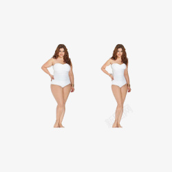站着的女士站着肥胖对比的女士高清图片