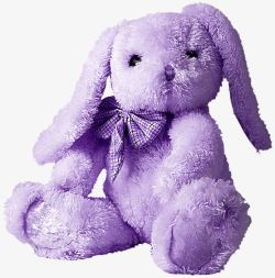 小兔子毛绒玩具卡通紫色公仔玩具娃娃高清图片