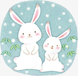 粉色玉兔布偶卡通兔子高清图片