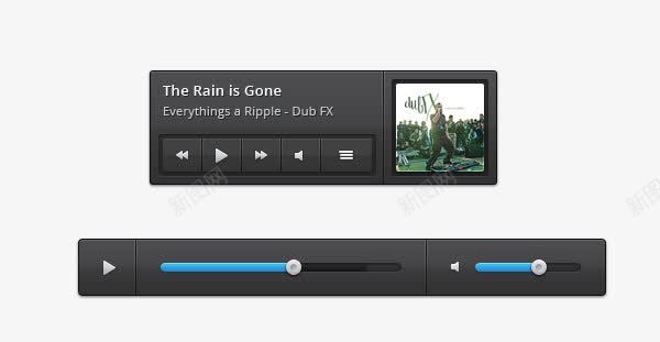 播放器png免抠素材_新图网 https://ixintu.com UI 播放器 进度条 音量