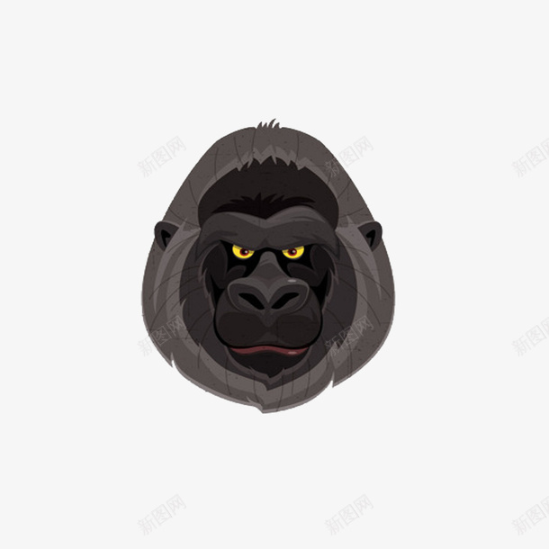 金刚猩猩png免抠素材_新图网 https://ixintu.com 一个猩猩头 力大无穷 强壮粗鲁 沉思 猩猩 金刚猩猩 黑色